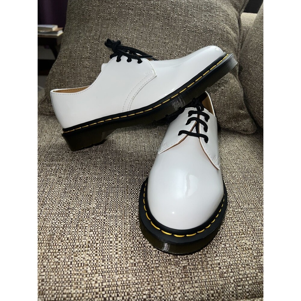 Dr. Martens 1461 Shoes Women Men UK 8 White Patent Leather Lamper Oxfords  26754